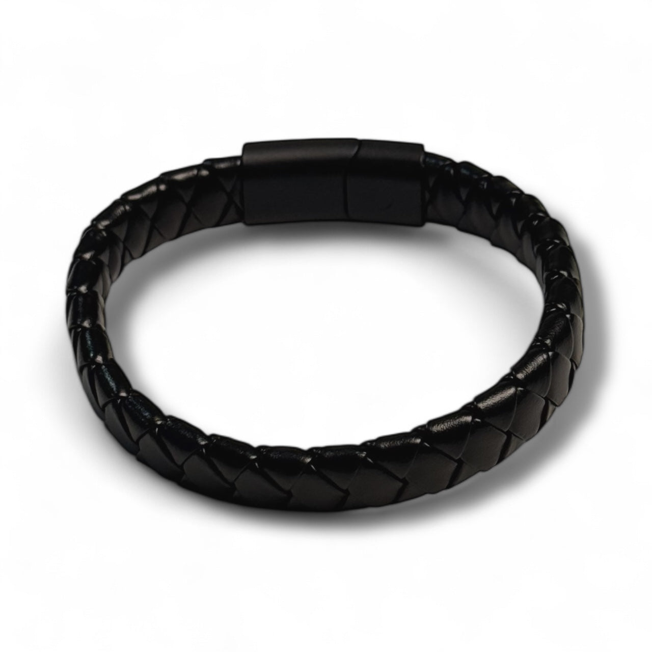 Black Leather Braid Bracelet