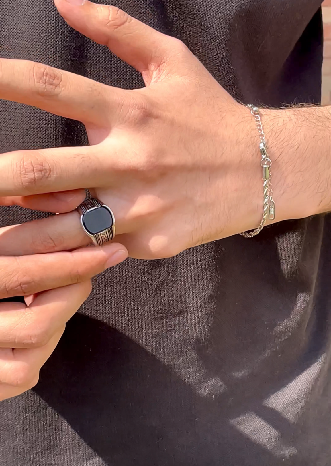 rope chain minimal bracelet (silver)