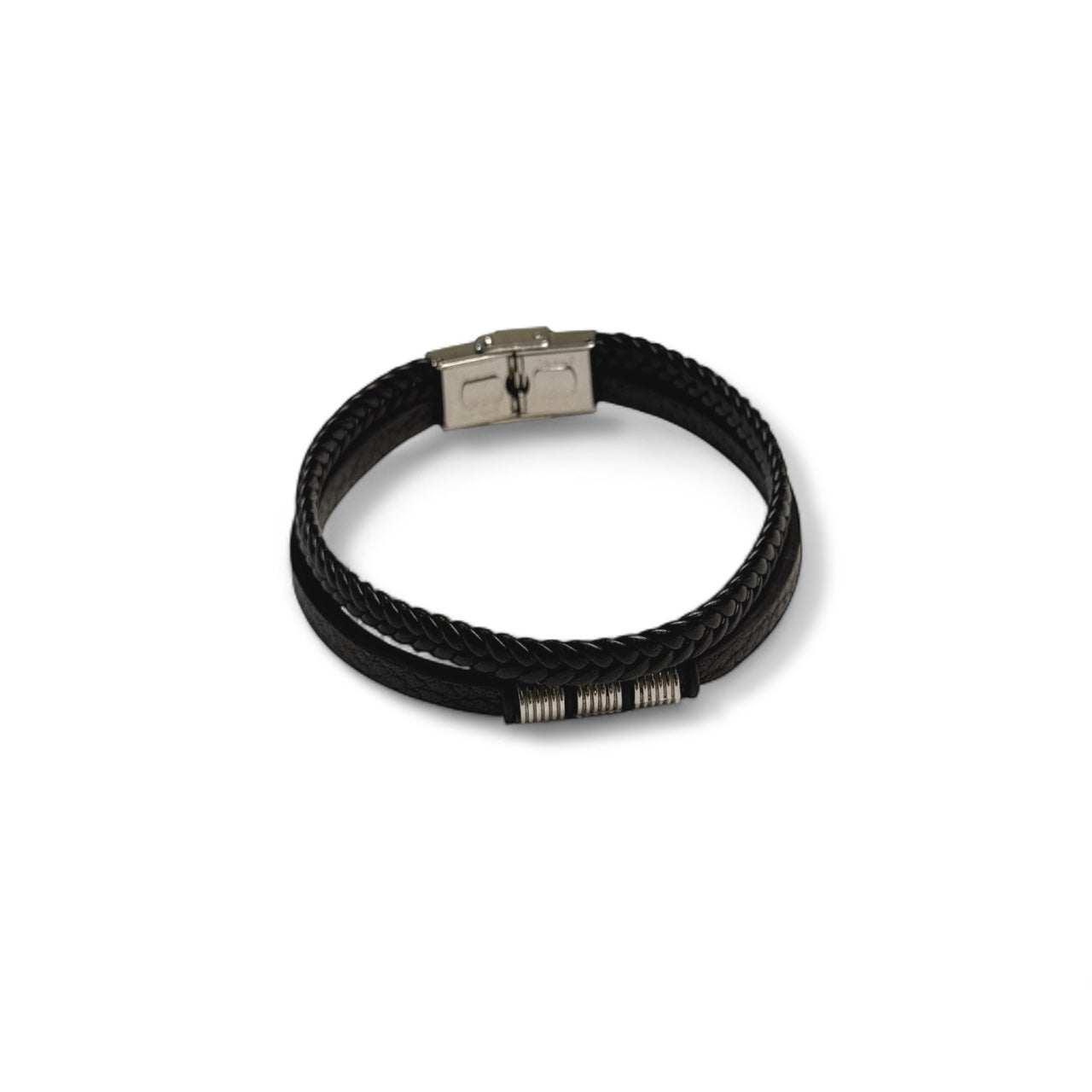 The 'Urban Edge' Black Leather Cuff