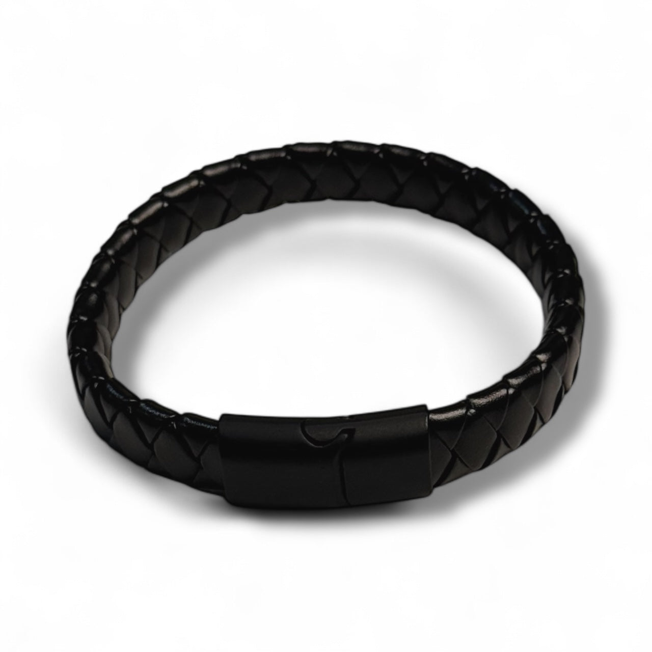 Black Leather Braid Bracelet