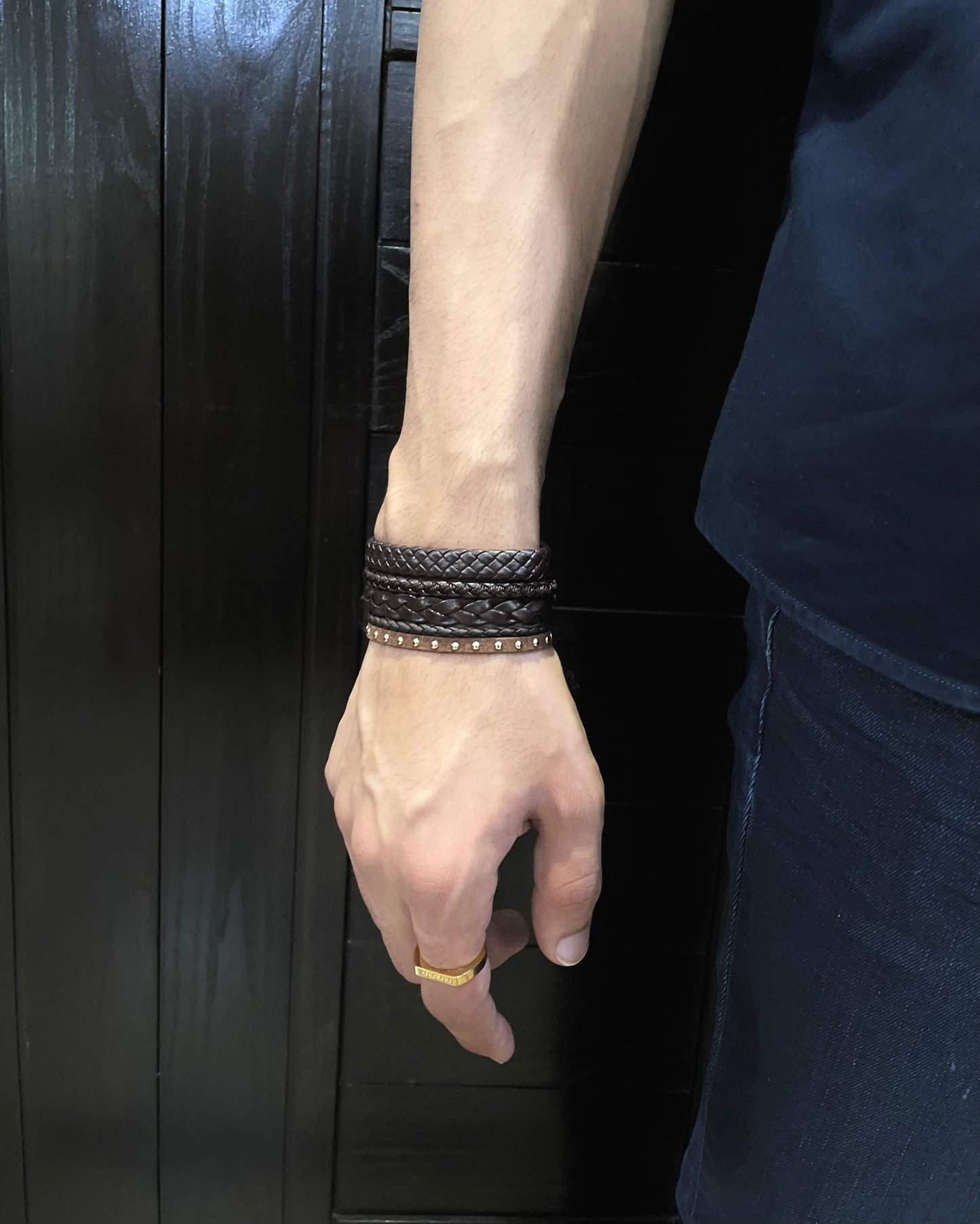 Vintage Brown classic Leather Bracelet - Zefiro
