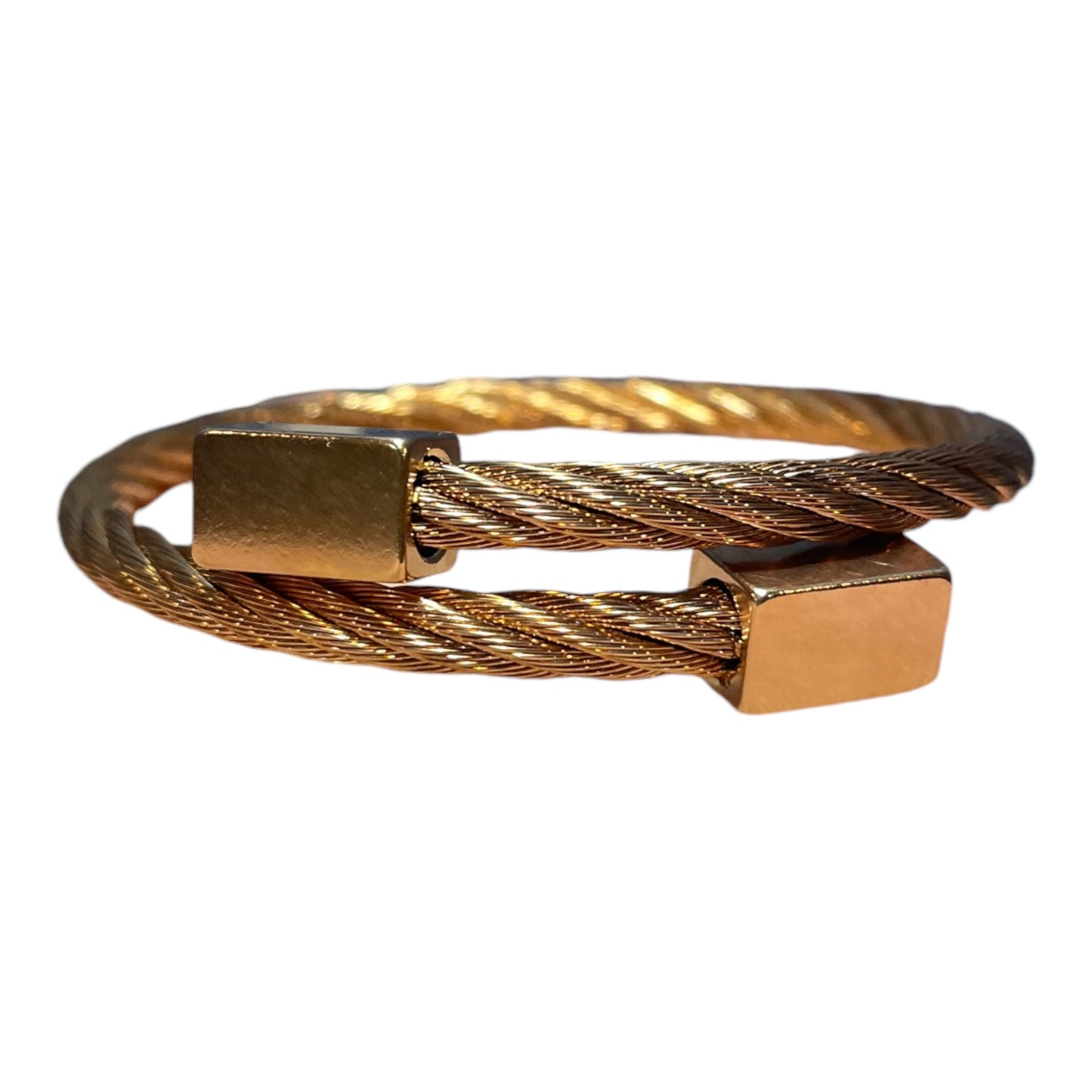 Rose gold titanium cable cuff - Zefiro