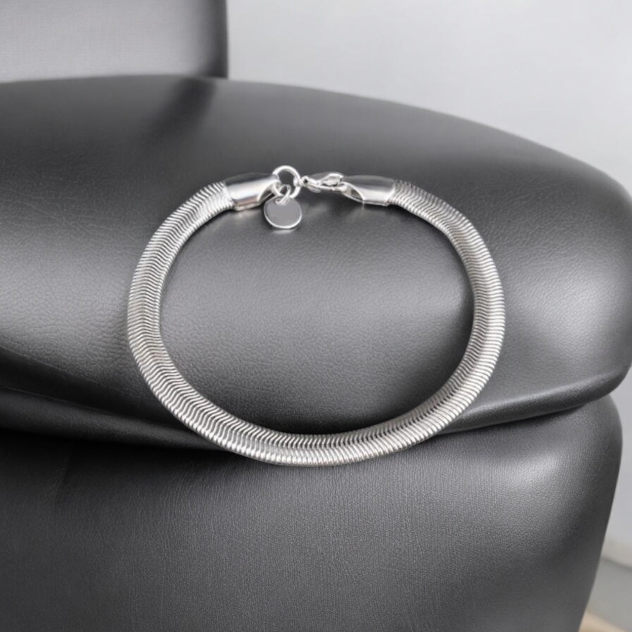 Silver Serpent Snake Chain Bracelet - Zefiro