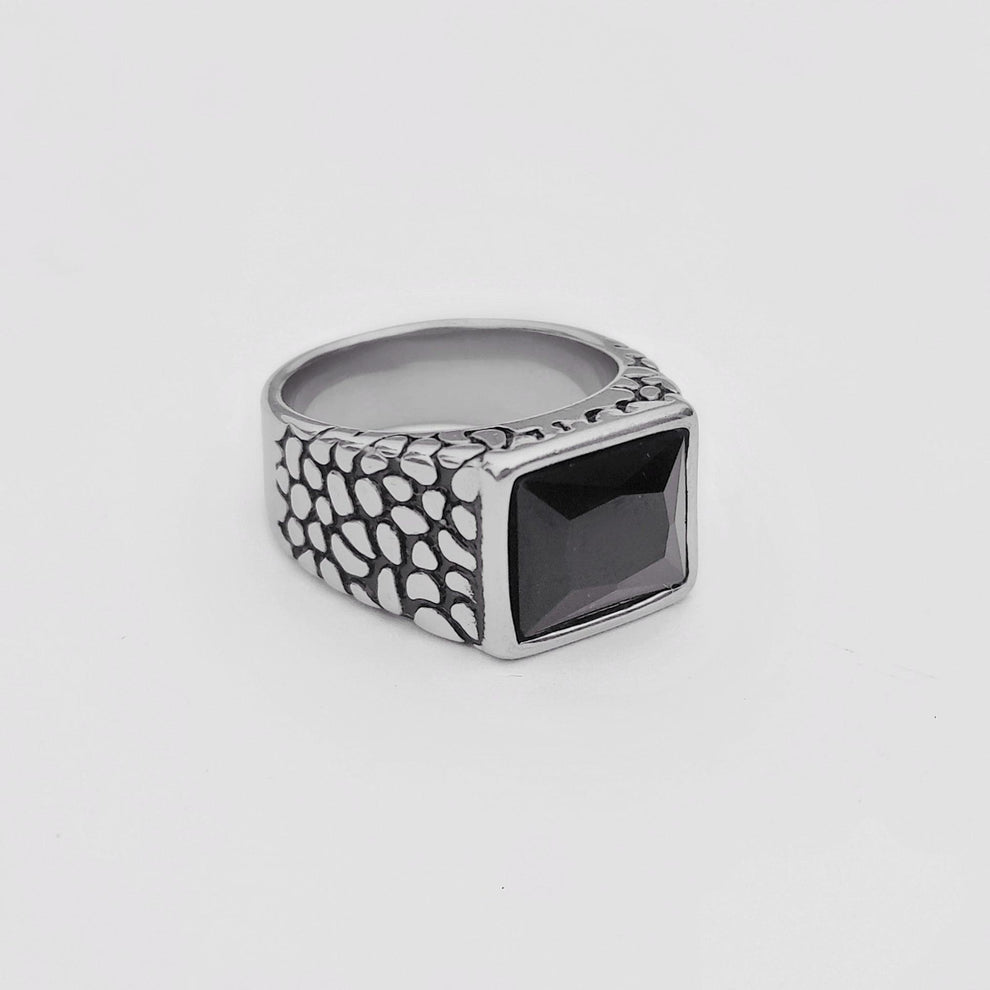 obsidian snake skin ring