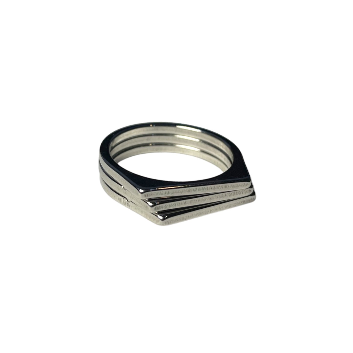 triple steps signet ring (black)