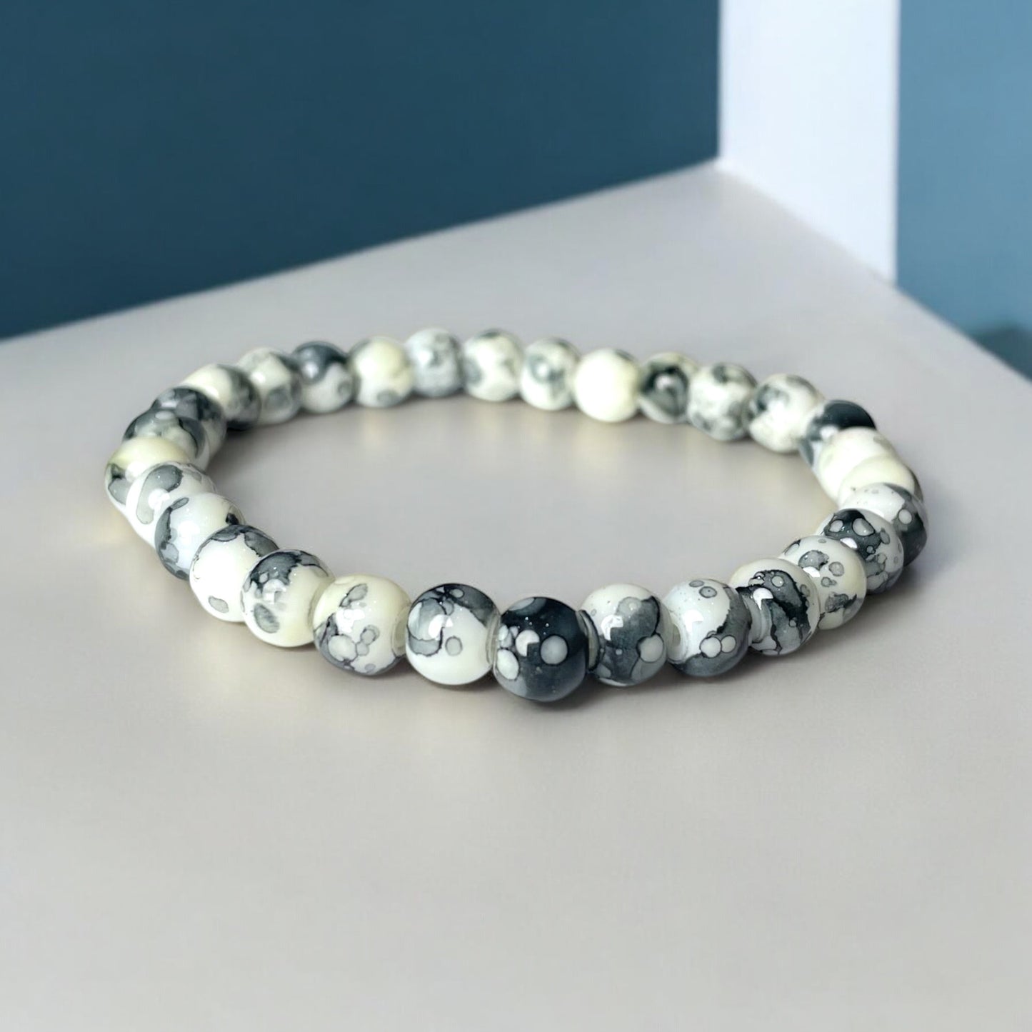 Marbled Onyx Beads Bracelet 2 - Zefiro