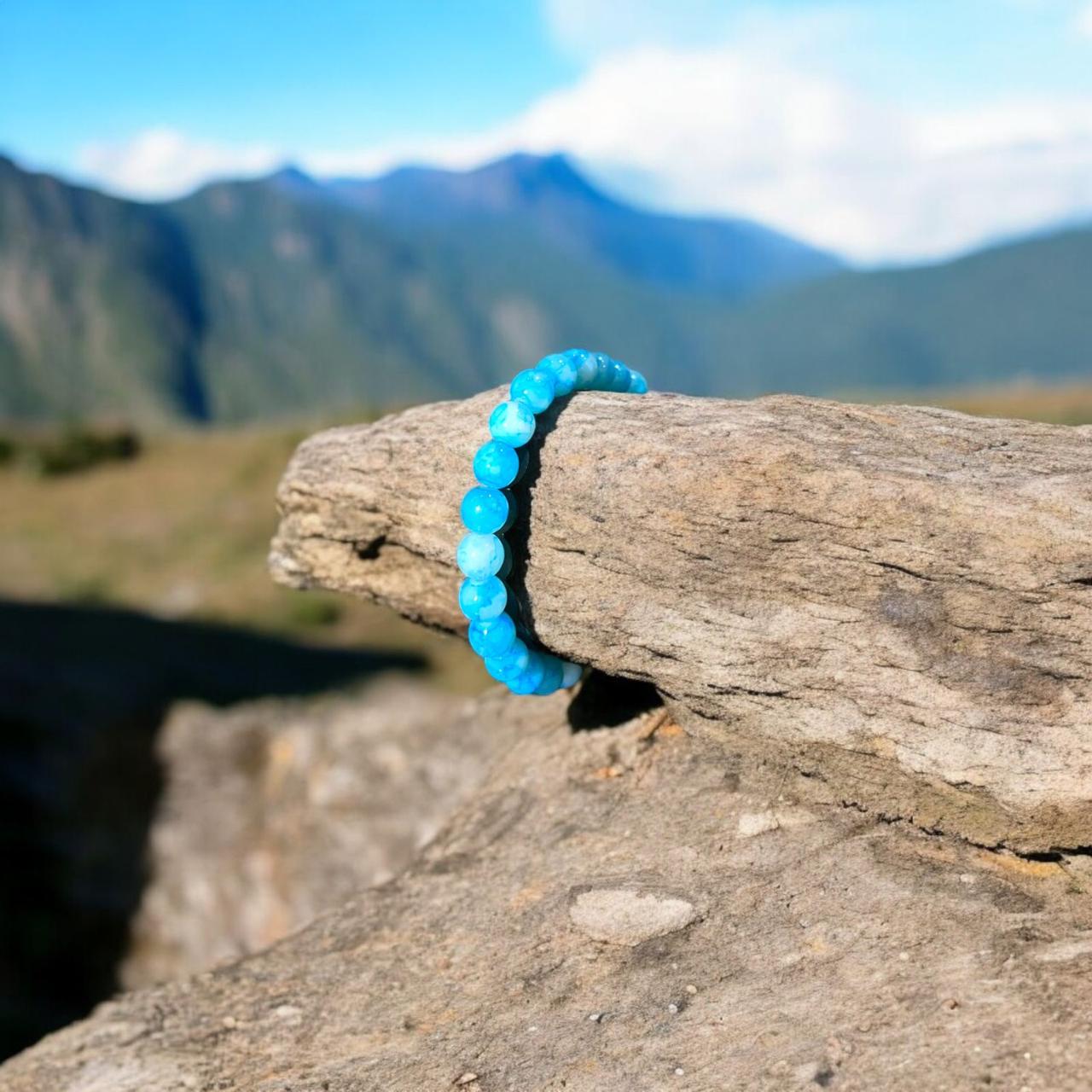 Celestial Blue Agate Beads Bracelet - Zefiro