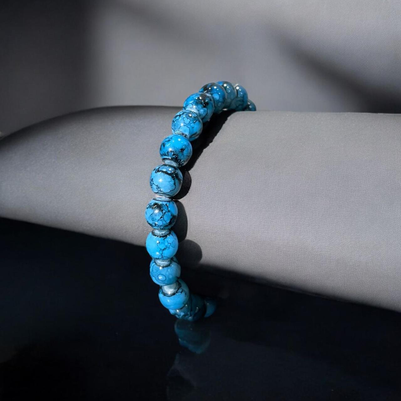 Blue Agate Beads Bracelet - Zefiro