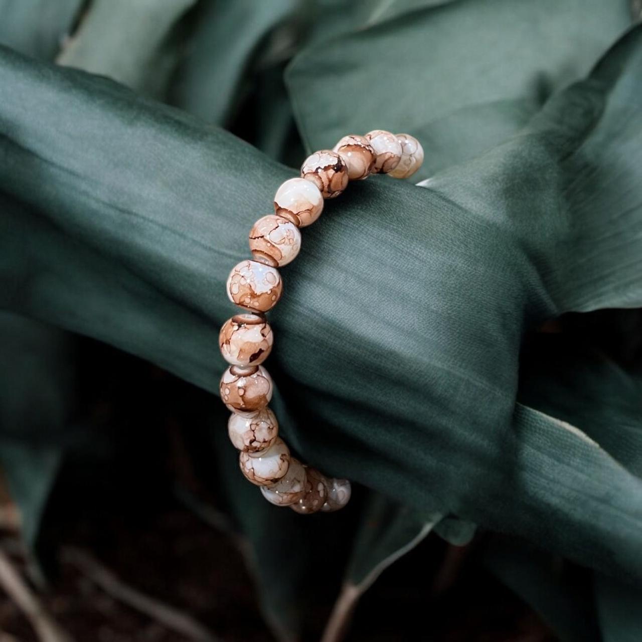 Earth Brown Agate Beads Bracelet - Zefiro