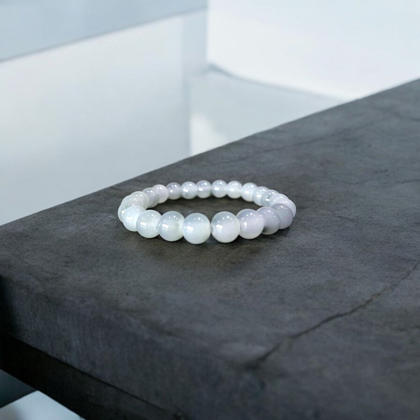 Smoky Quartz & White Agate Beads Bracelet - Zefiro