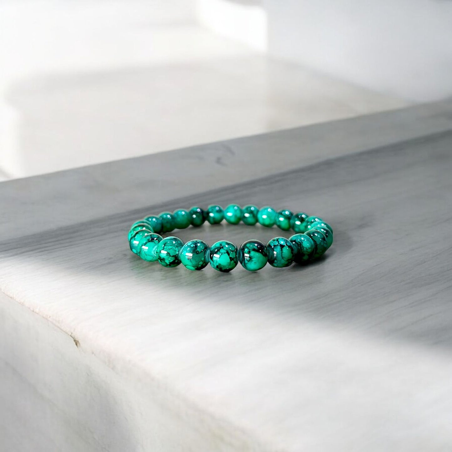 Emerald Jade Beads Bracelet - Zefiro