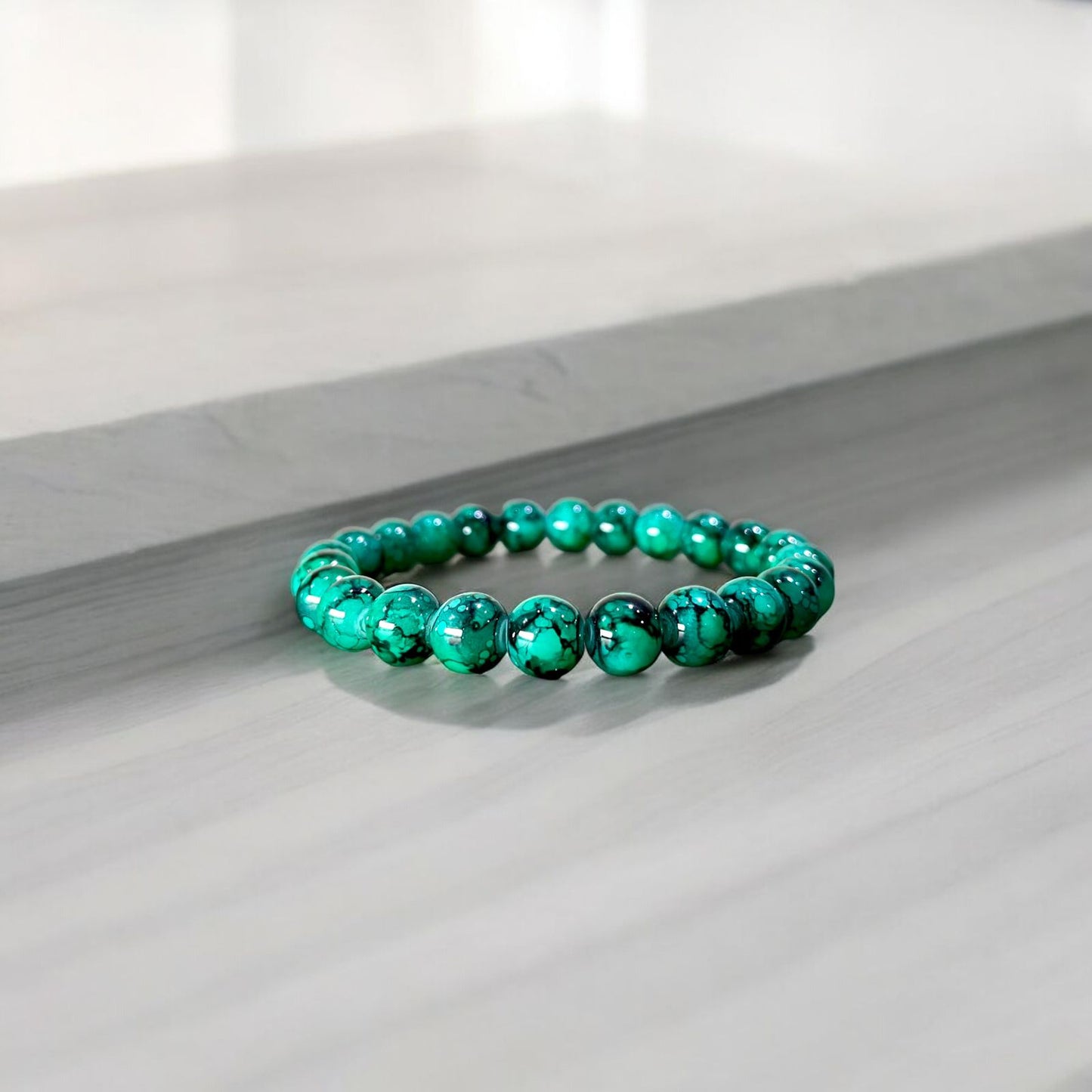 Emerald Jade Beads Bracelet - Zefiro