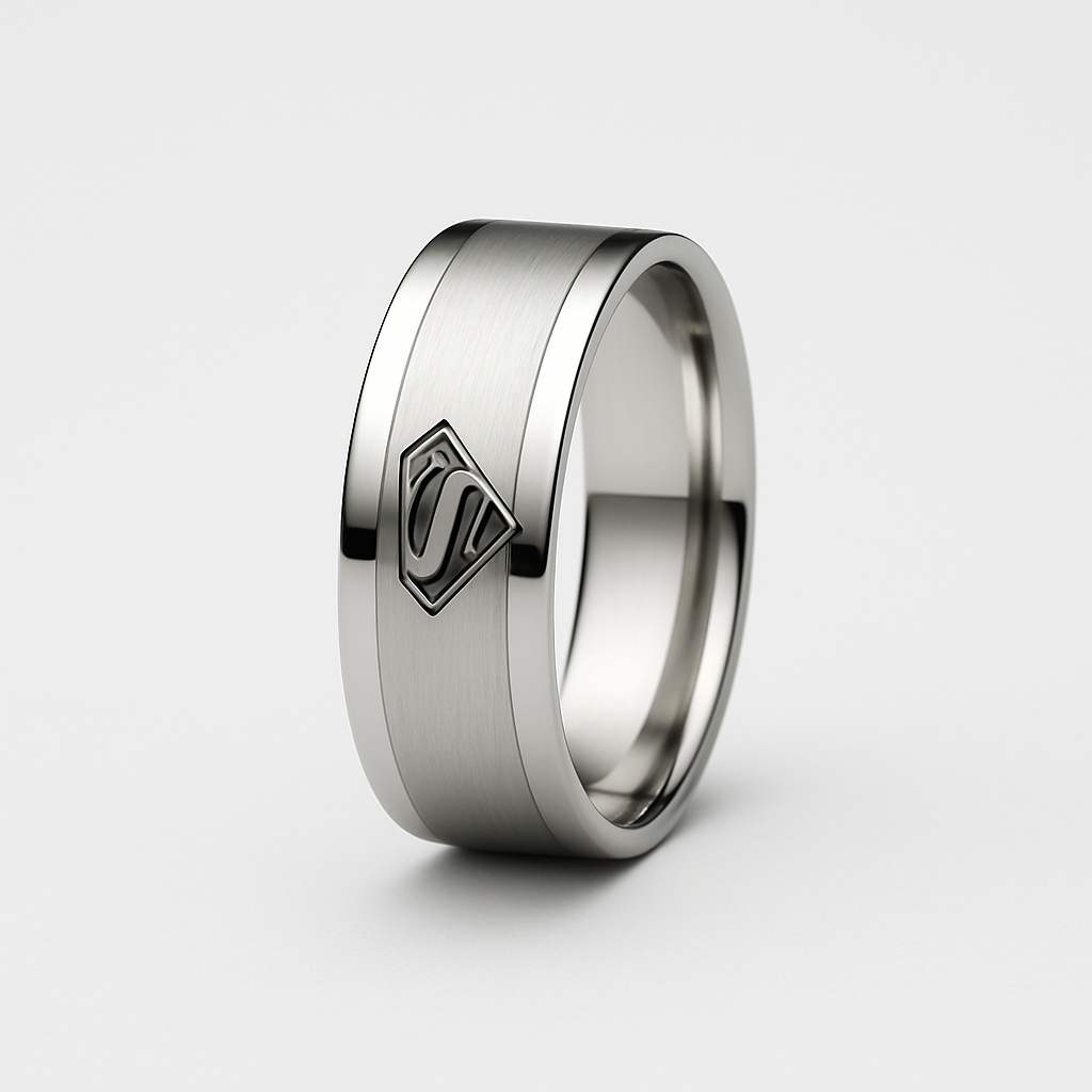 Minimalist Superman Band Ring (silver)