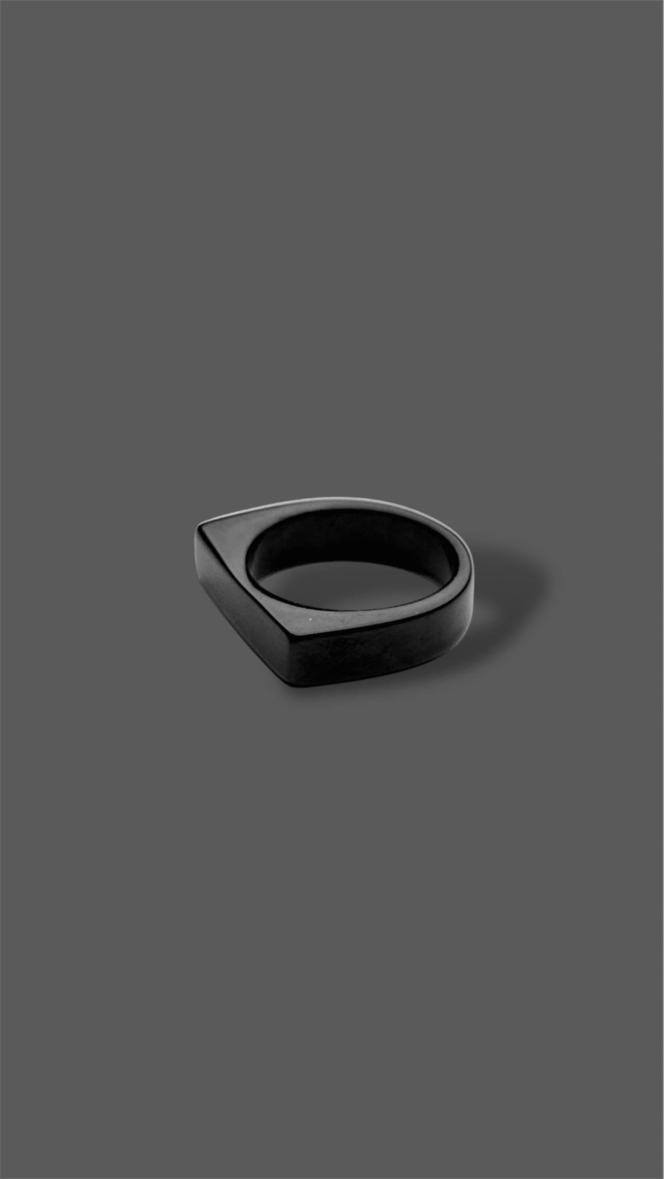 Black signet Minimal Ring - Zefiro