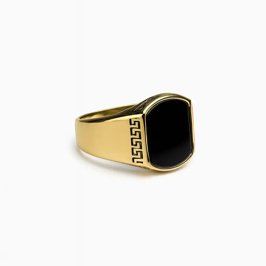 Classic black Turkish ring (gold)