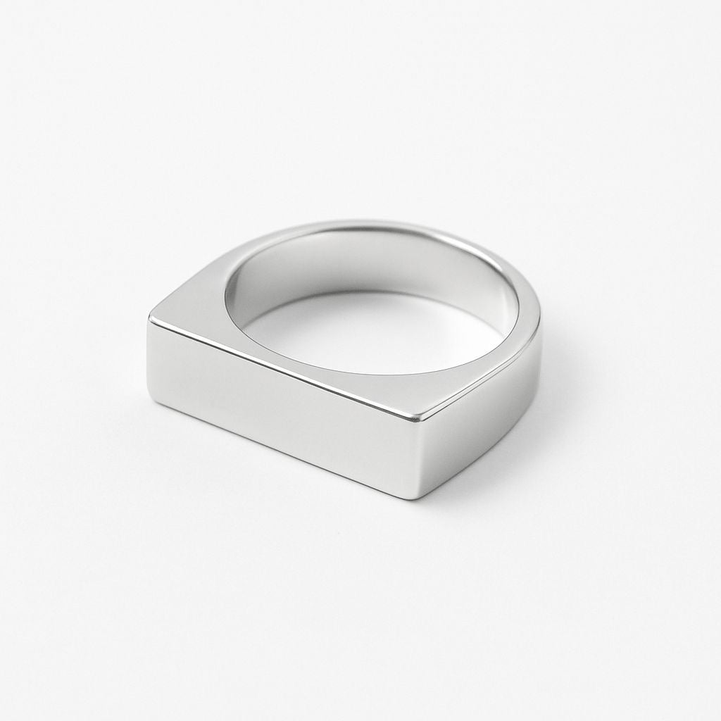 Silver signet Minimal Ring