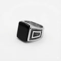 Onyx Square Sterling Ring