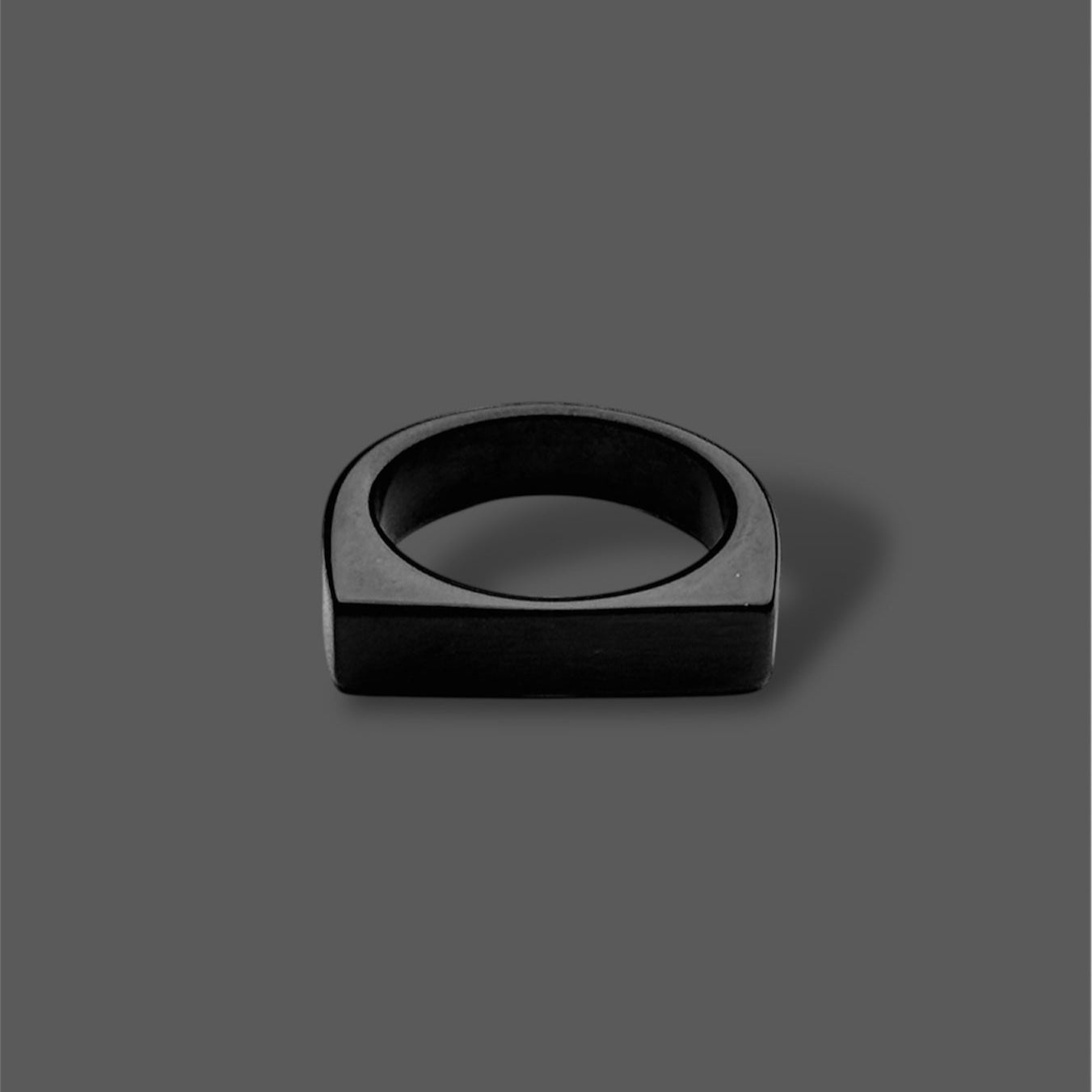 Black signet Minimal Ring - Zefiro