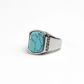 Turquoise Greek Key Signet Ring