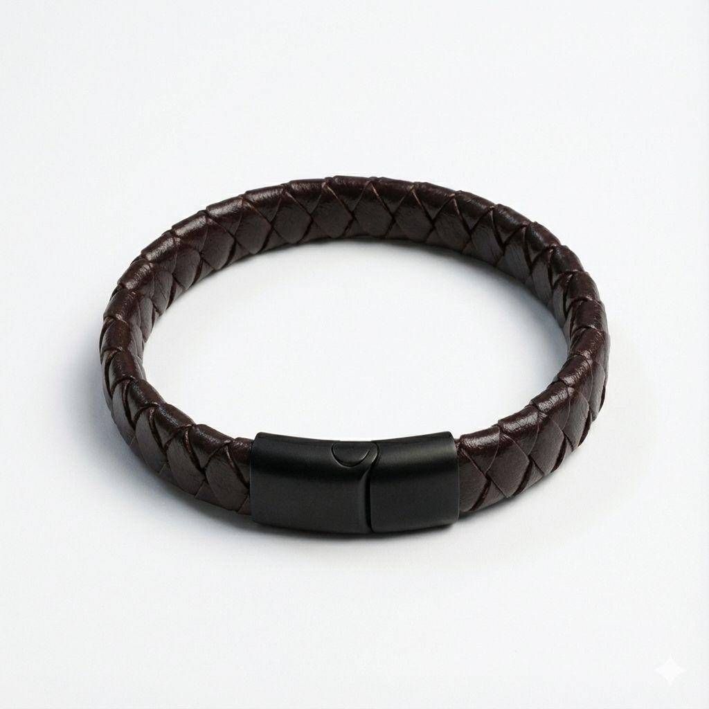Brown Leather Braid Bracelet