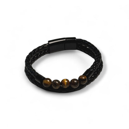 Tiger's Eye Leather Cuff