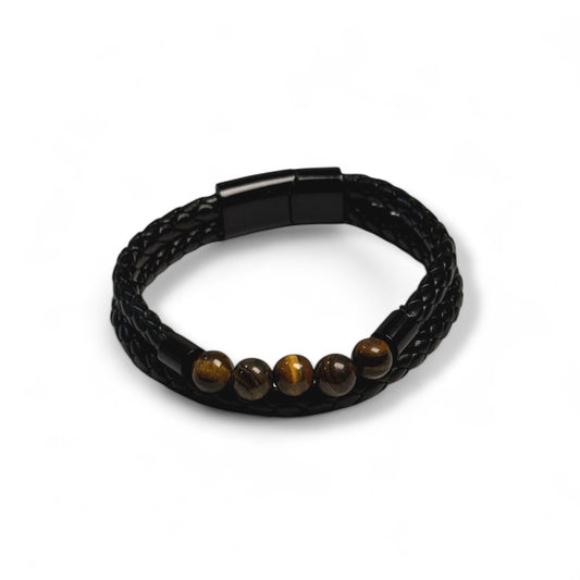 Tiger's Eye Leather Cuff