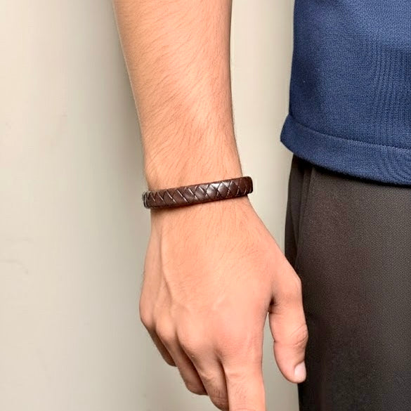 Brown Leather Braid Bracelet