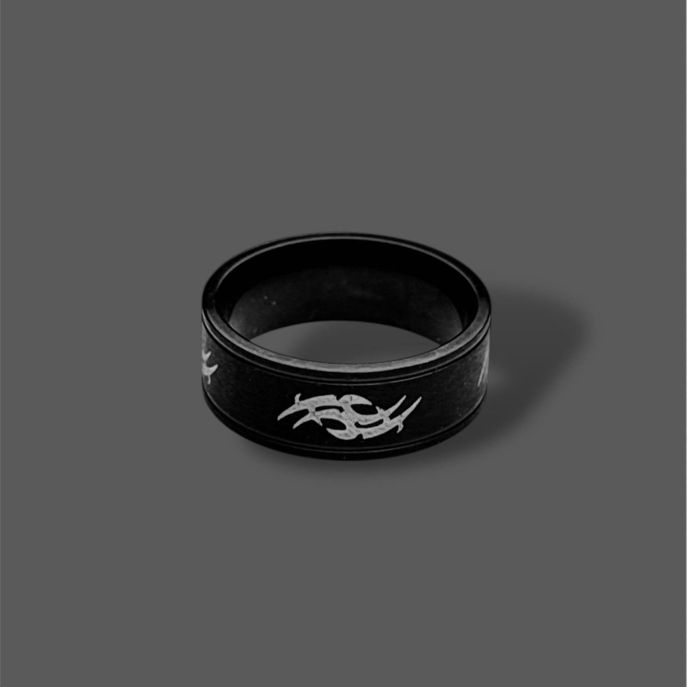 Tribal black band ring - Zefiro