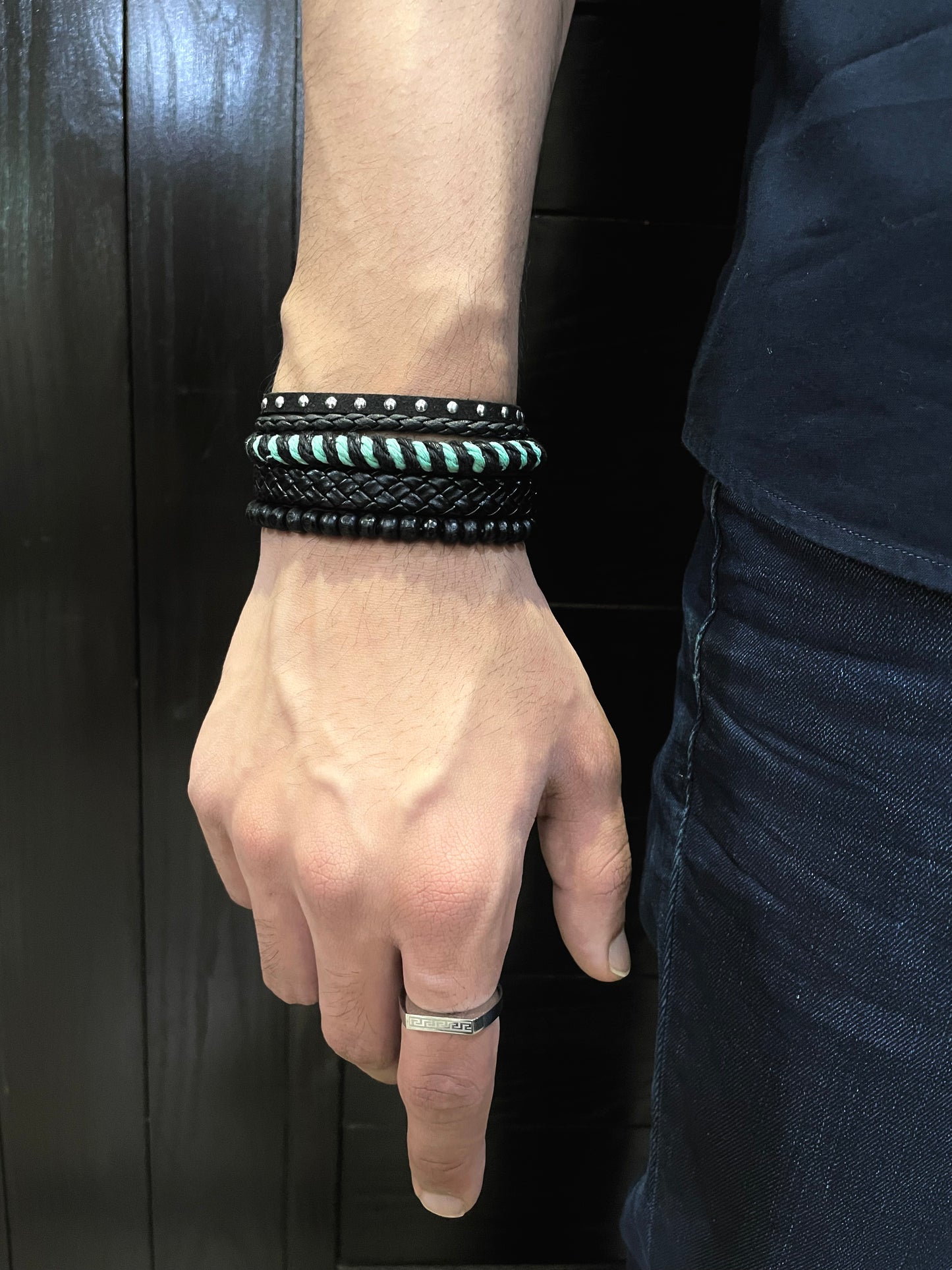 Onyx & Cyan Fusion Bracelet