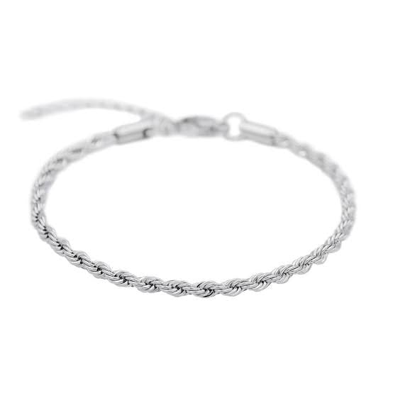 rope chain minimal bracelet (silver)