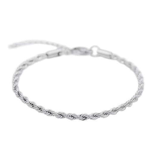rope chain minimal bracelet (silver)