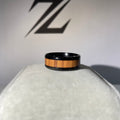 wood texture Dual-Tone Ring - Zefiro