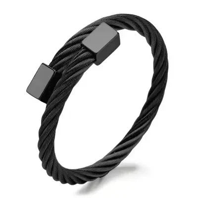 black titanium cable cuff - Zefiro