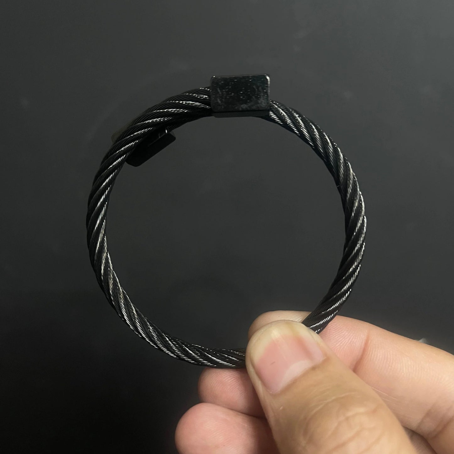 black titanium cable cuff