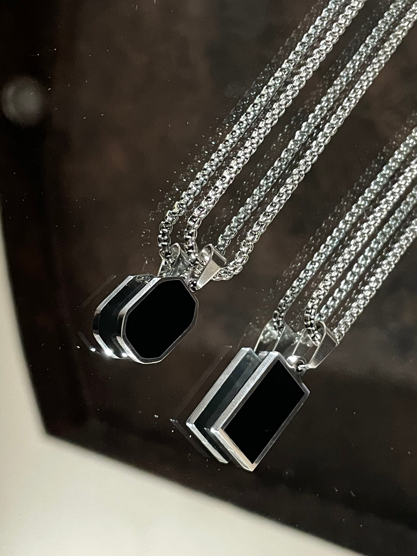 Black Stone Silver Pendant