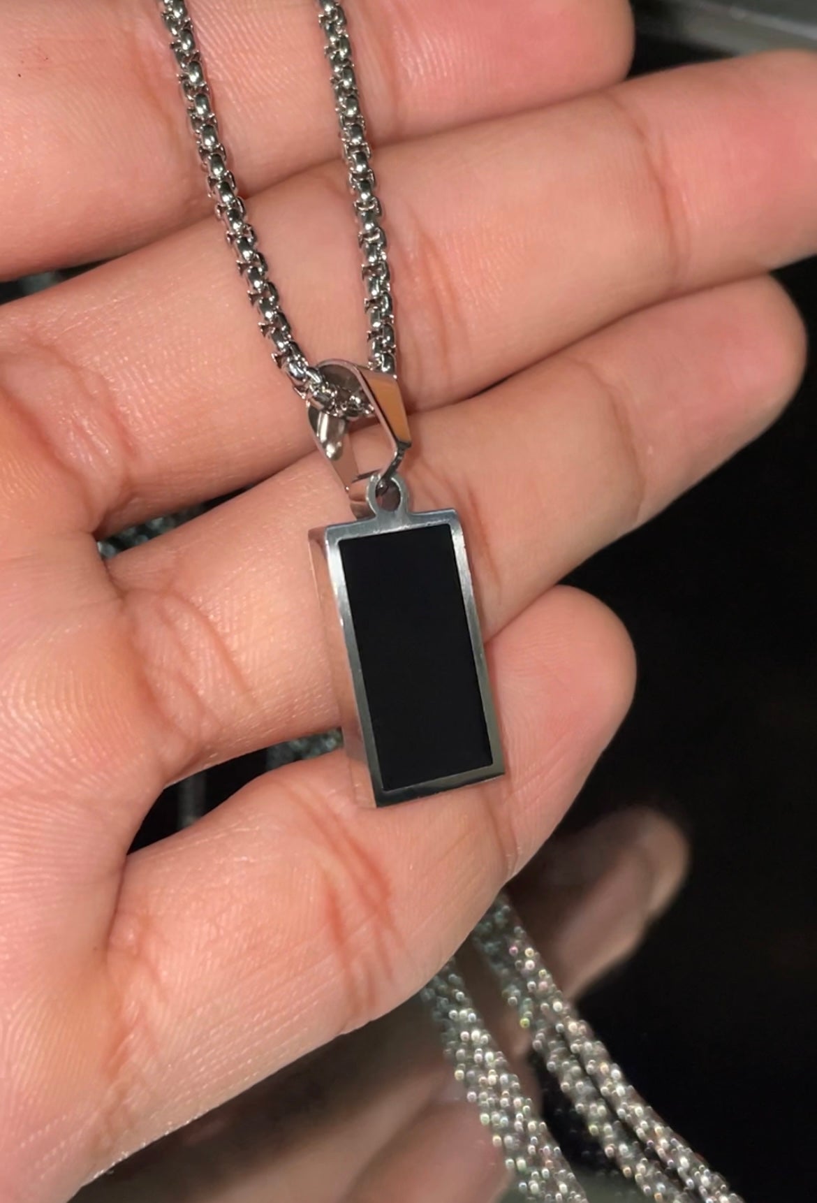 Black Stone Silver Pendant