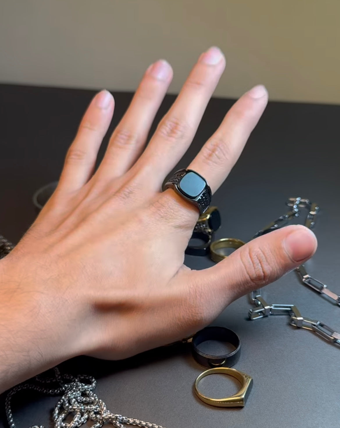 black onyx ring - Zefiro