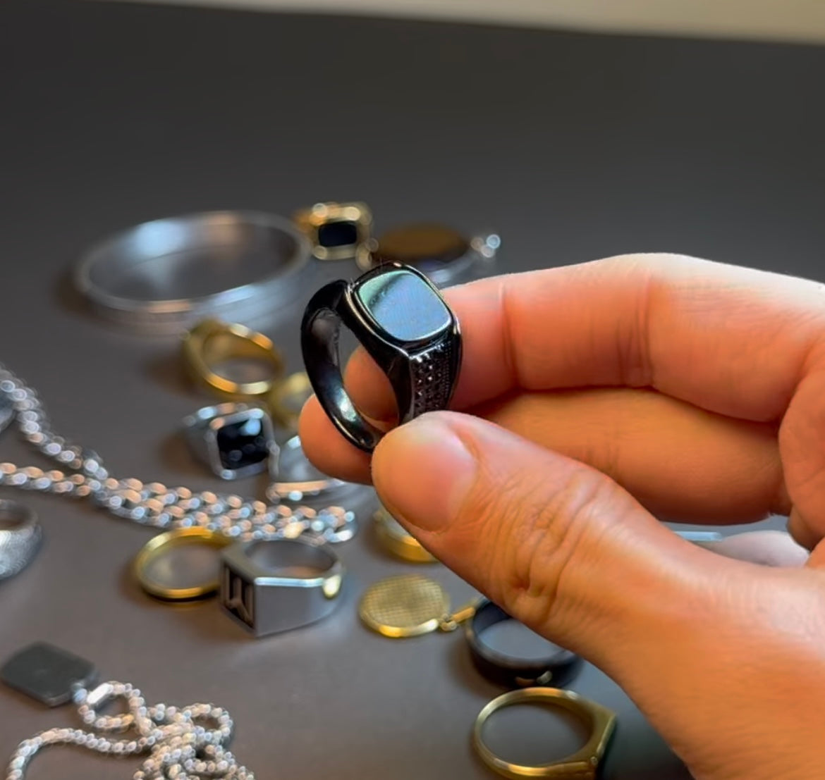 black onyx ring - Zefiro