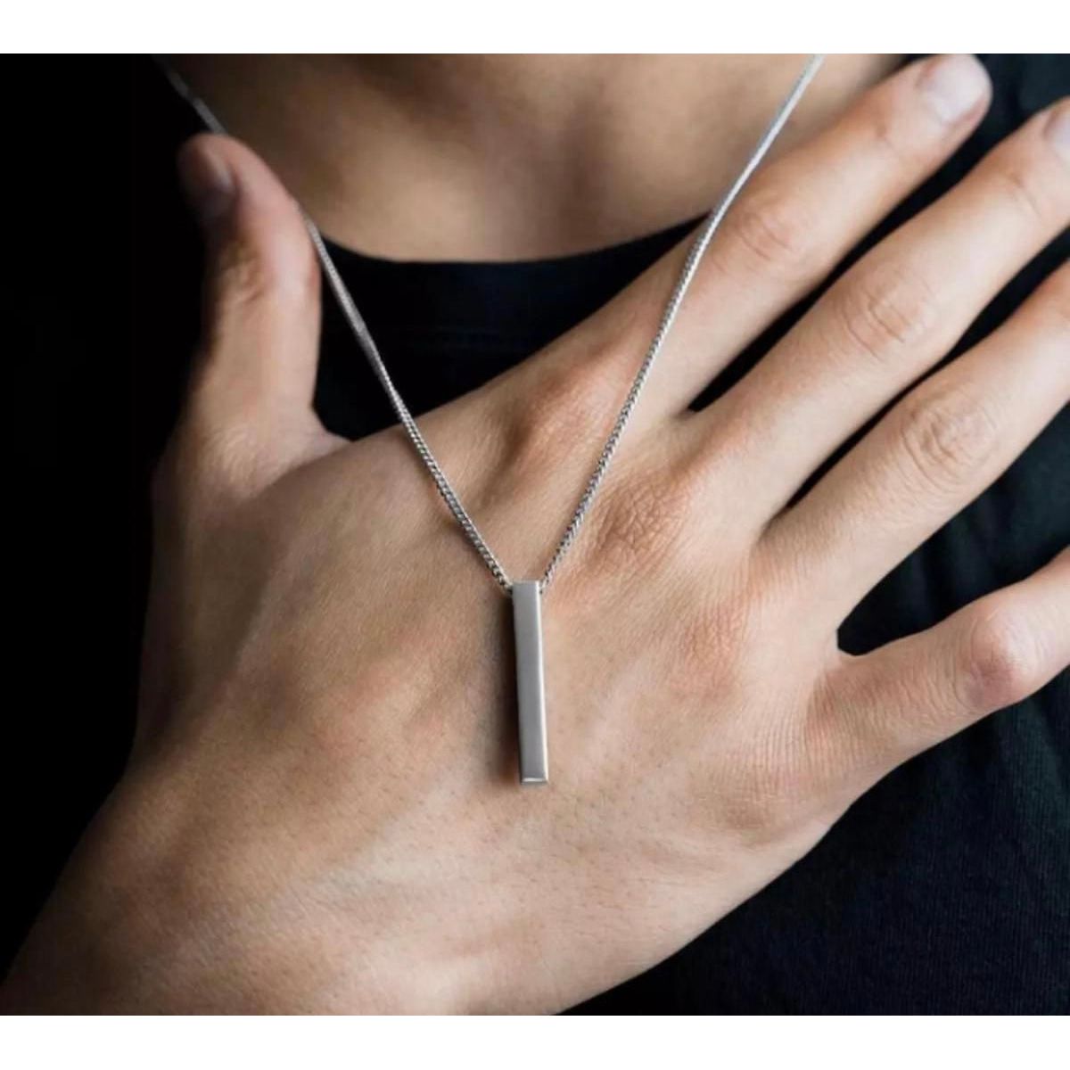 Vertical Bar Pendant Necklace