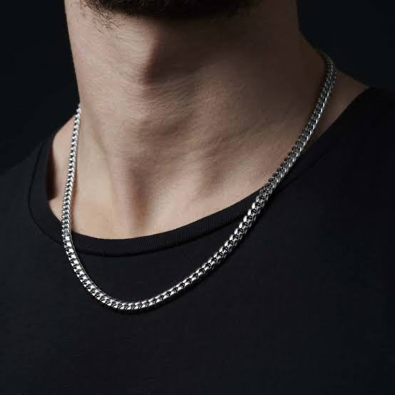 5mm Curb Neck Chain silver