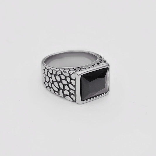 obsidian snake skin ring