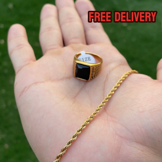 Shadow Grid Ring & bracelet