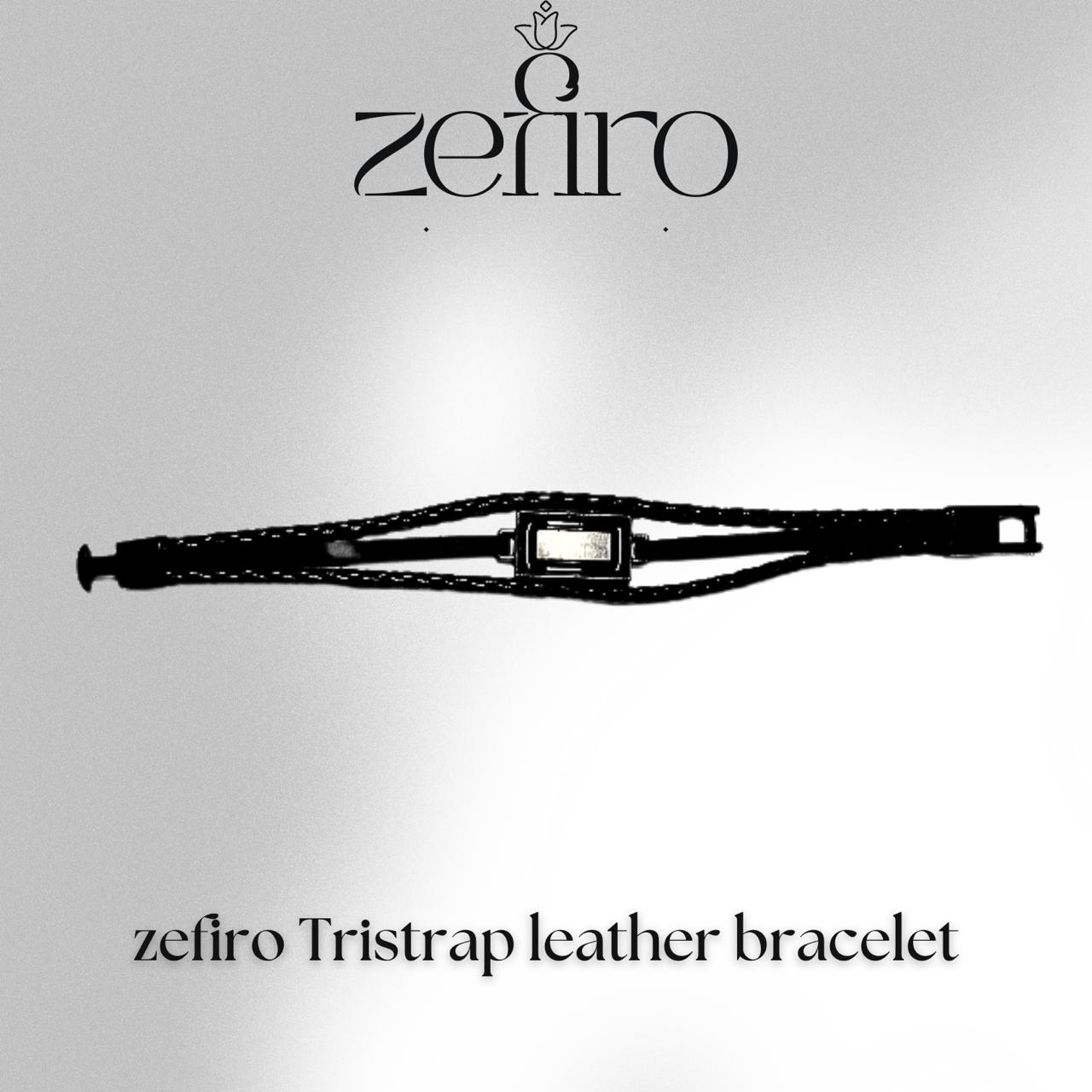 Zefiro Tri-strap Leather Bracelet