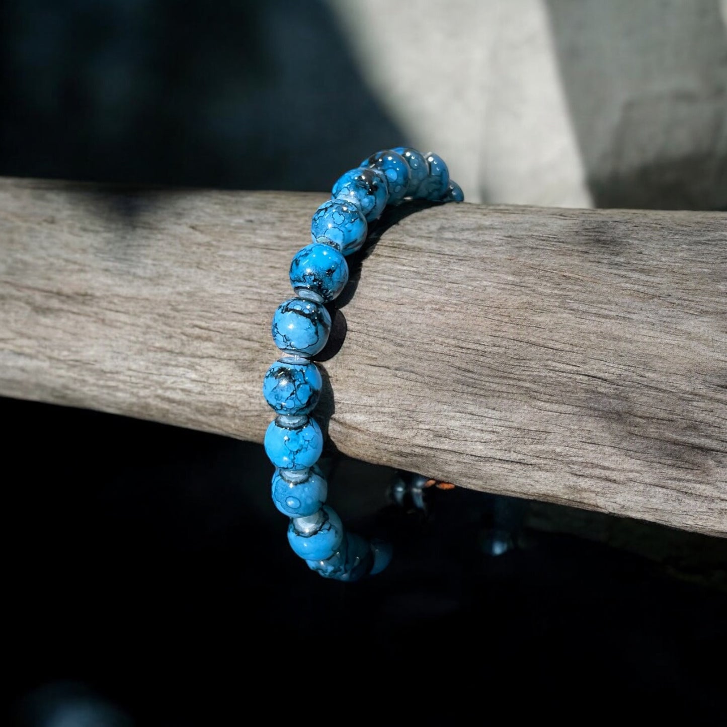 Blue Agate Beads Bracelet