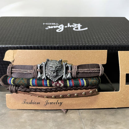 classic leather jaguar bracelet - Zefiro