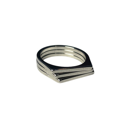 triple steps signet ring (black)