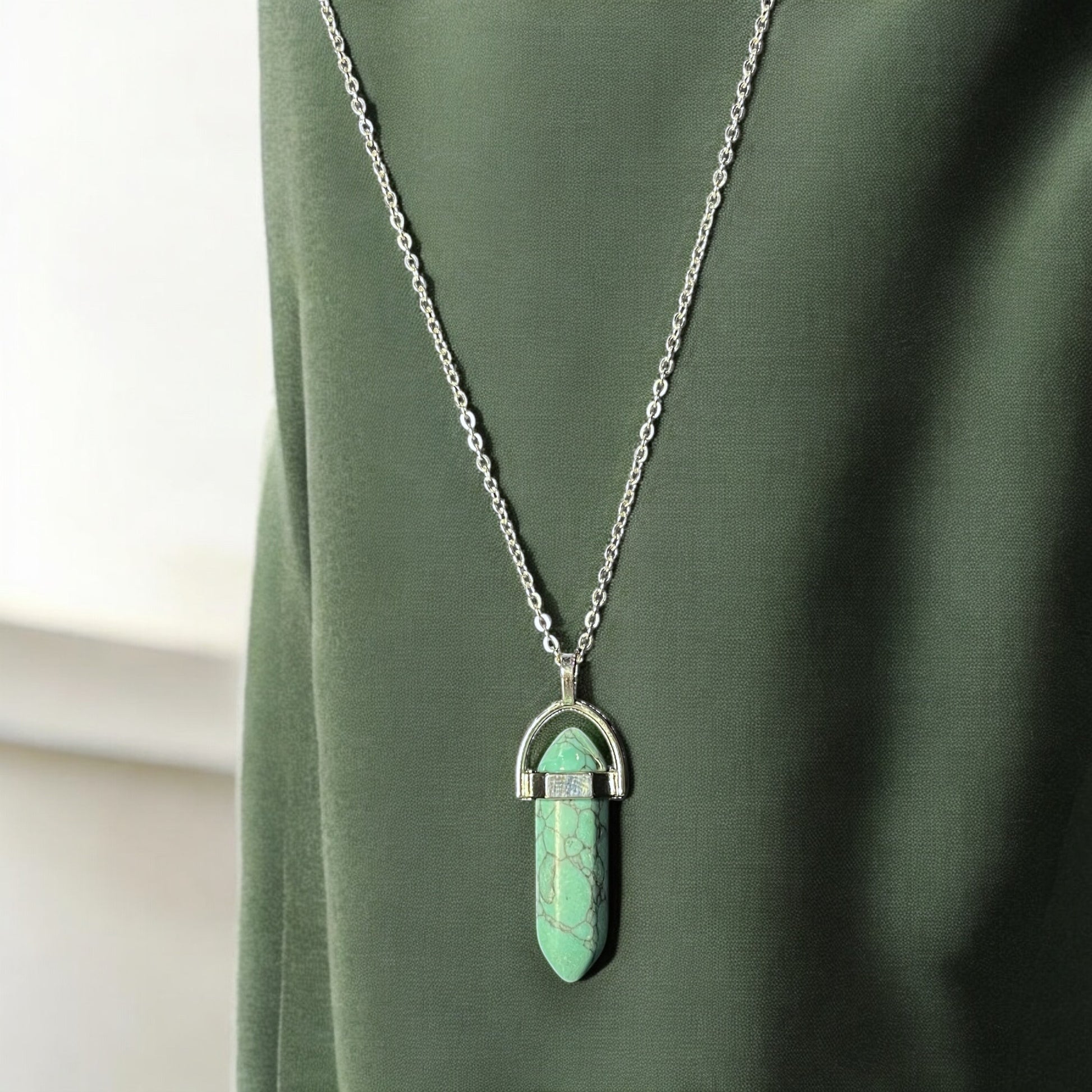 Obsidian Eclipse Pendant (green) - Zefiro