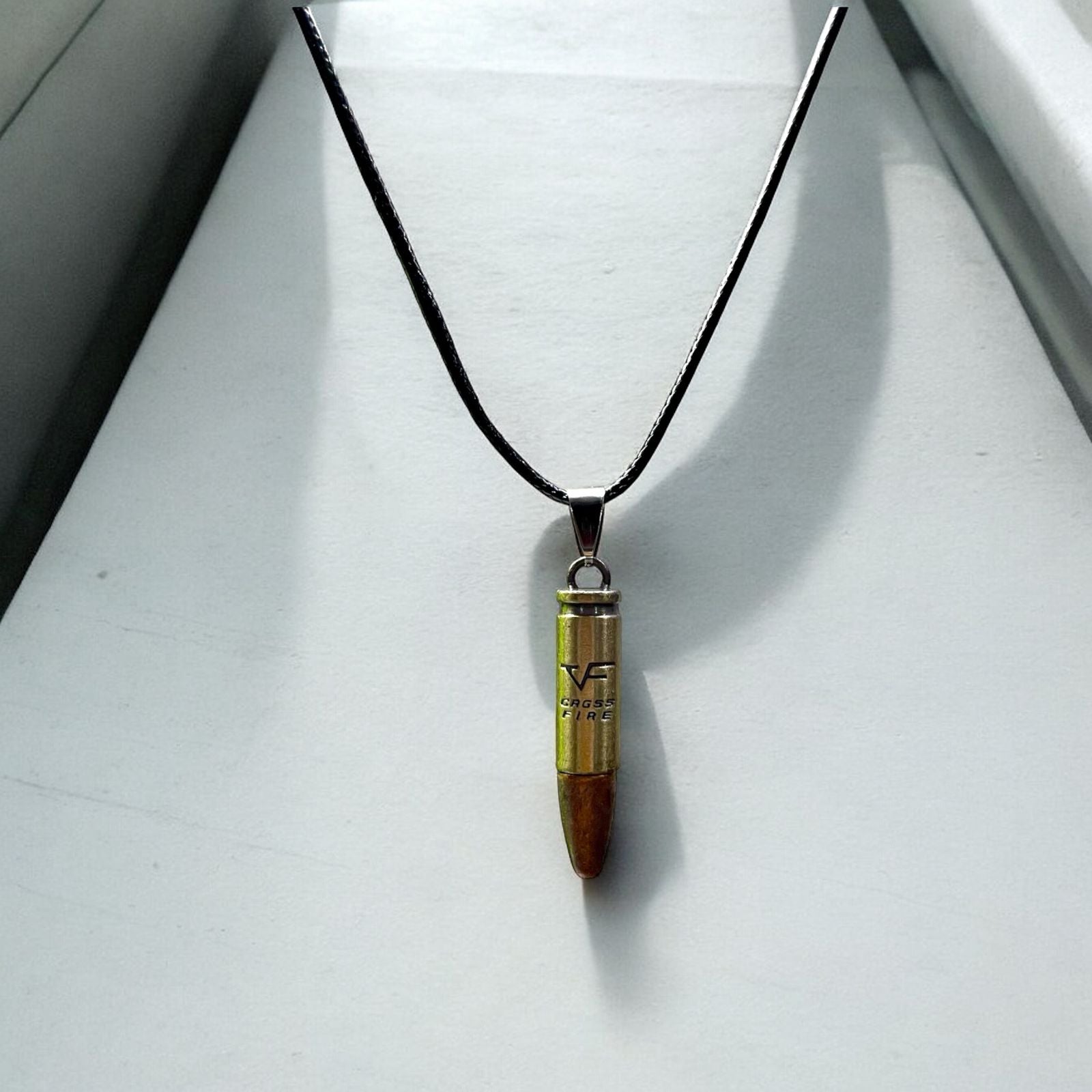 Bullet Pendant Necklace (Brass) - Zefiro