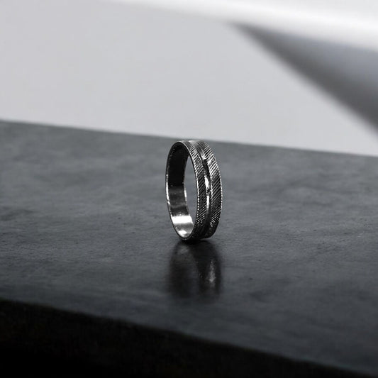 Textured Black Band Ring