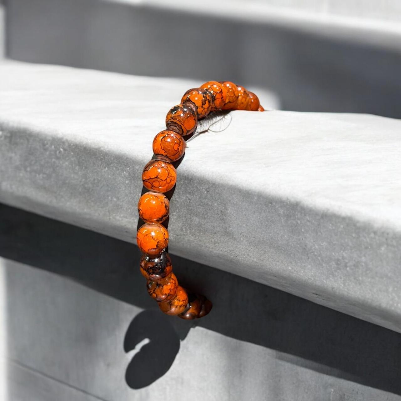 Amber Agate Beads Bracelet